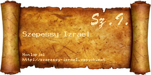 Szepessy Izrael névjegykártya